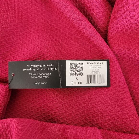 DAISY FUENTES Fuchsia Textured Shift Dress Size S - Picture 10 of 11